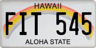 HI license plate FIT545