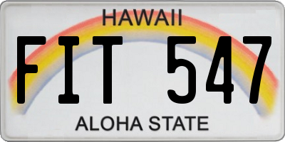 HI license plate FIT547