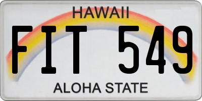 HI license plate FIT549
