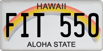 HI license plate FIT550