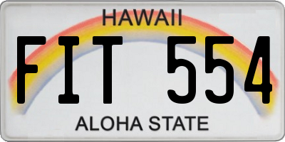 HI license plate FIT554