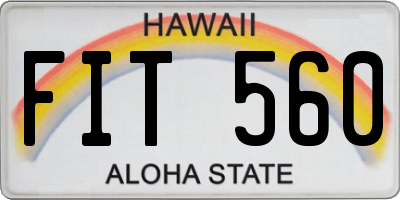 HI license plate FIT560