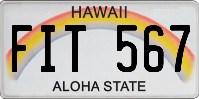 HI license plate FIT567