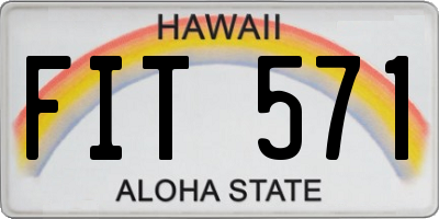 HI license plate FIT571