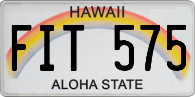 HI license plate FIT575