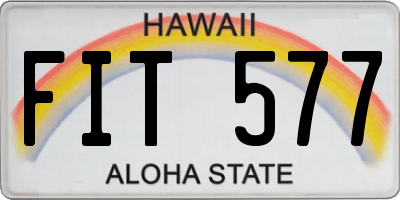 HI license plate FIT577