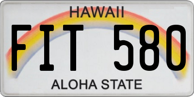 HI license plate FIT580