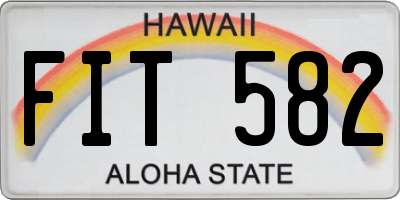HI license plate FIT582