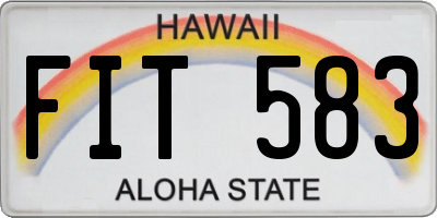 HI license plate FIT583