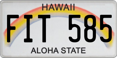 HI license plate FIT585