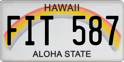 HI license plate FIT587