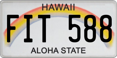 HI license plate FIT588