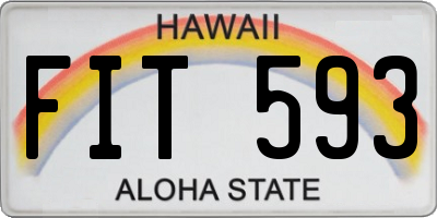 HI license plate FIT593