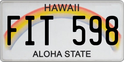HI license plate FIT598