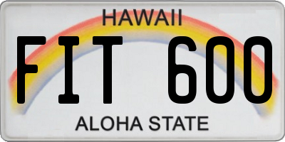 HI license plate FIT600