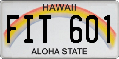 HI license plate FIT601