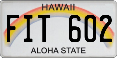 HI license plate FIT602