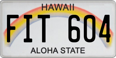 HI license plate FIT604
