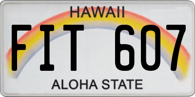 HI license plate FIT607
