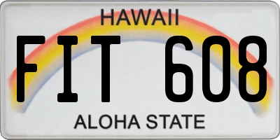 HI license plate FIT608