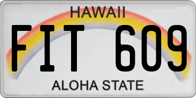 HI license plate FIT609