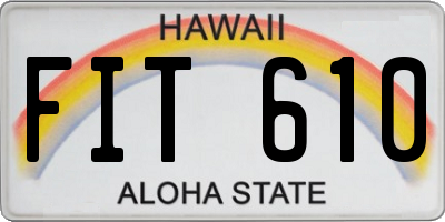 HI license plate FIT610