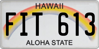 HI license plate FIT613