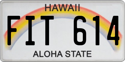 HI license plate FIT614