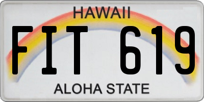 HI license plate FIT619