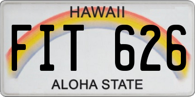 HI license plate FIT626