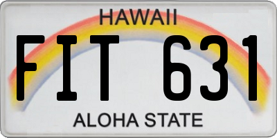 HI license plate FIT631