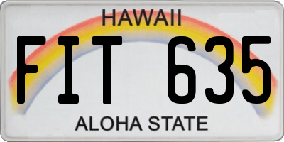 HI license plate FIT635