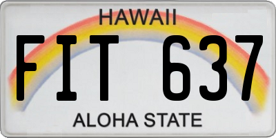 HI license plate FIT637