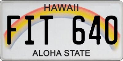 HI license plate FIT640
