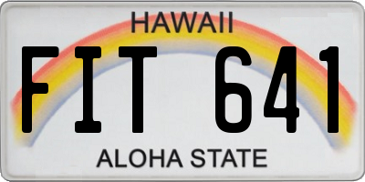 HI license plate FIT641