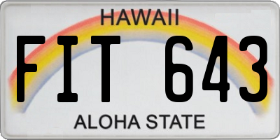 HI license plate FIT643