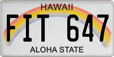 HI license plate FIT647