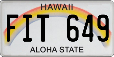 HI license plate FIT649
