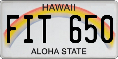 HI license plate FIT650