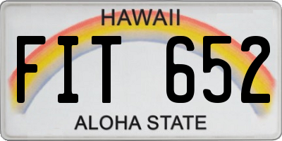 HI license plate FIT652