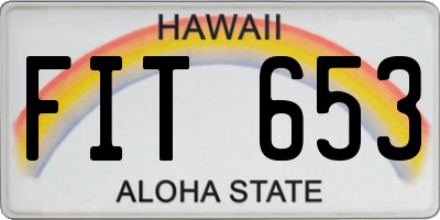 HI license plate FIT653
