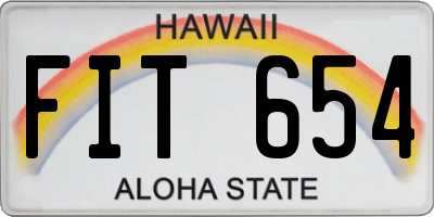 HI license plate FIT654