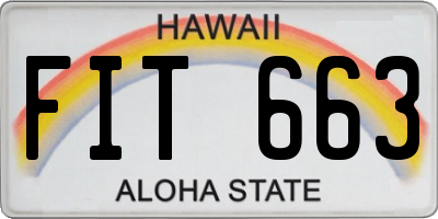 HI license plate FIT663