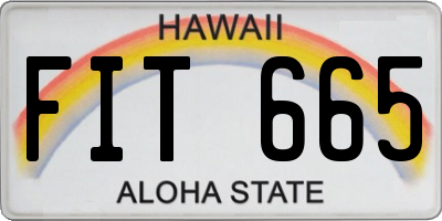 HI license plate FIT665