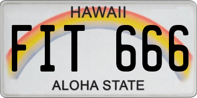 HI license plate FIT666