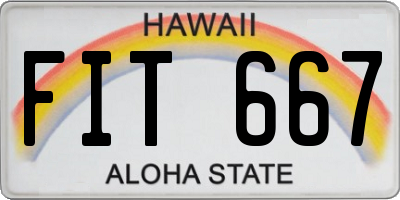 HI license plate FIT667