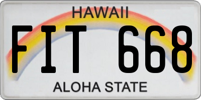 HI license plate FIT668