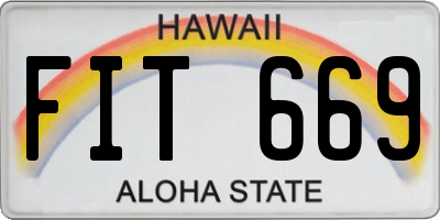 HI license plate FIT669
