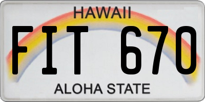 HI license plate FIT670