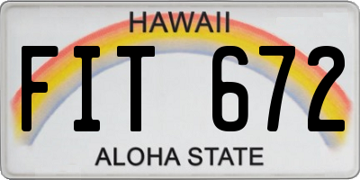 HI license plate FIT672